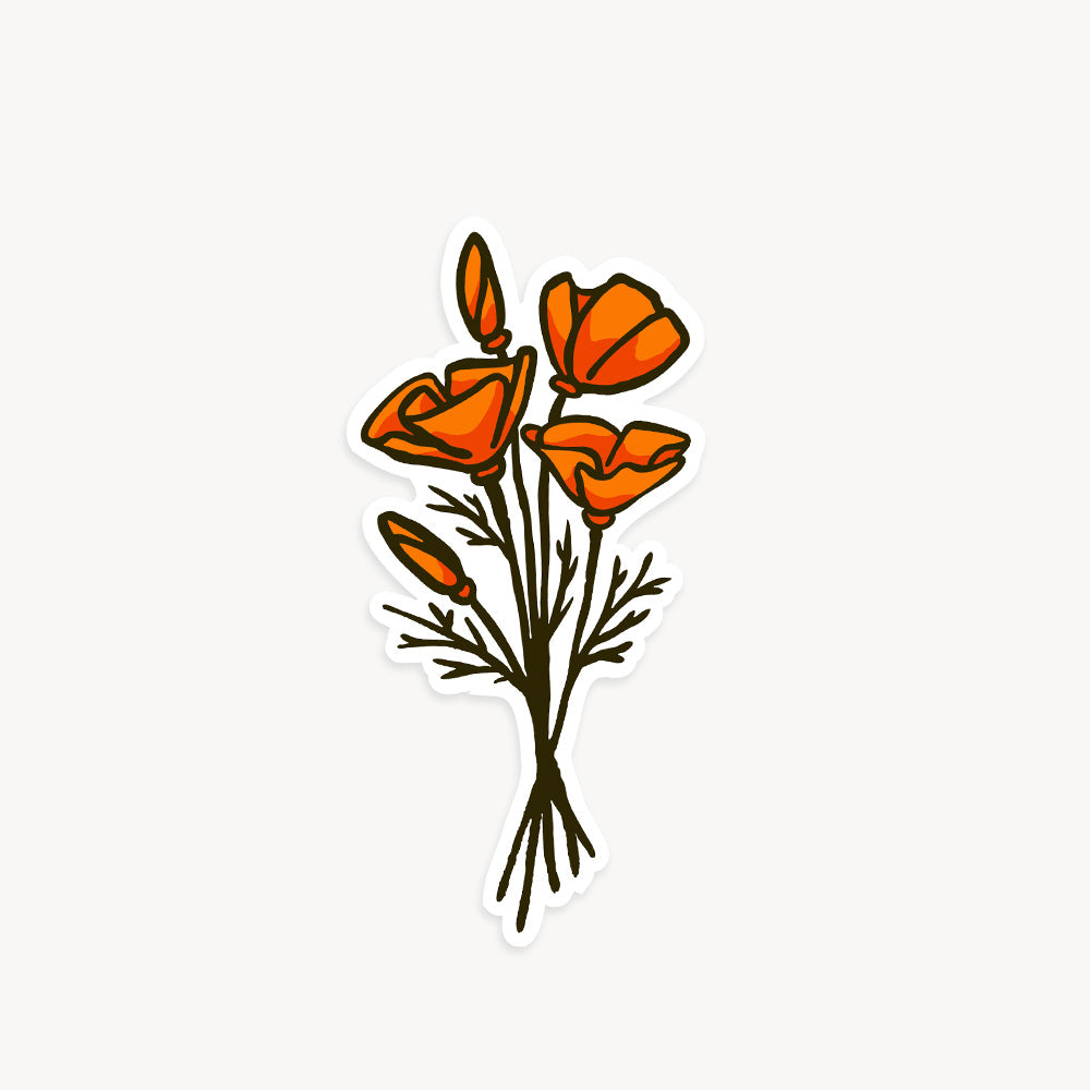 California Native Wildflowers Vinyl Stickers - Three Pack