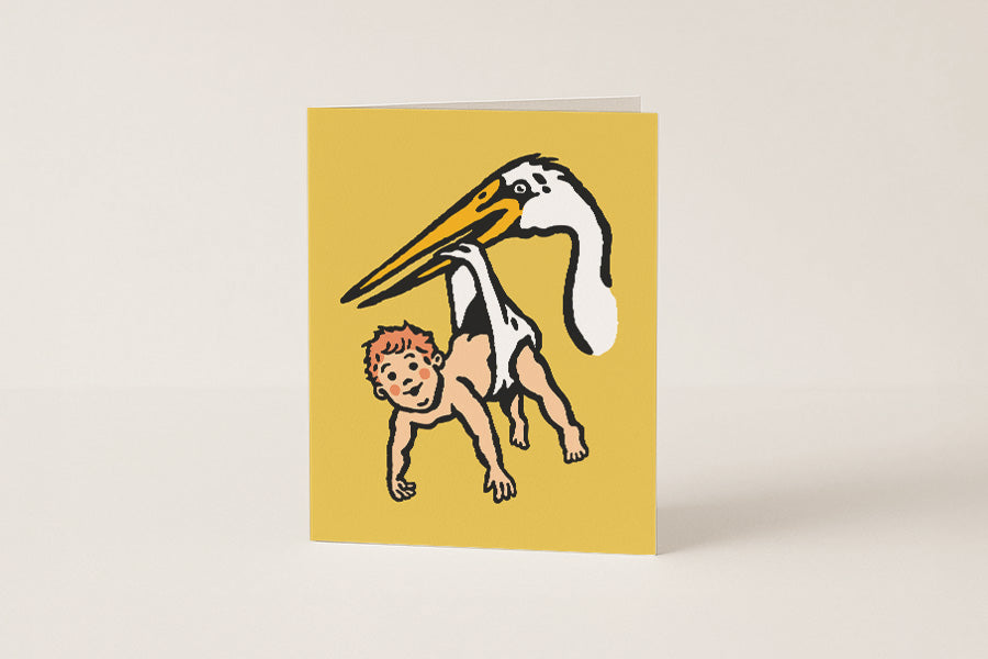 Stork + Baby - Blank Card