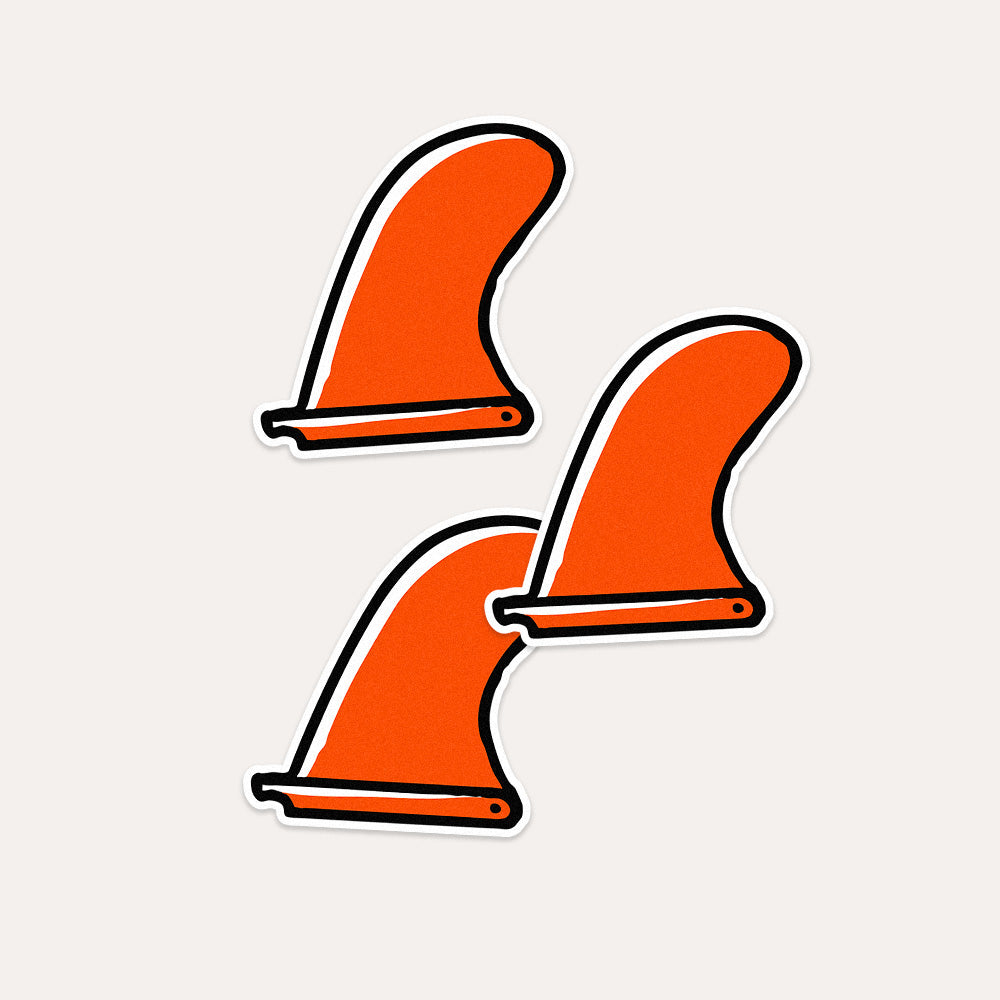 Red Surf Fin - Vinyl Sticker