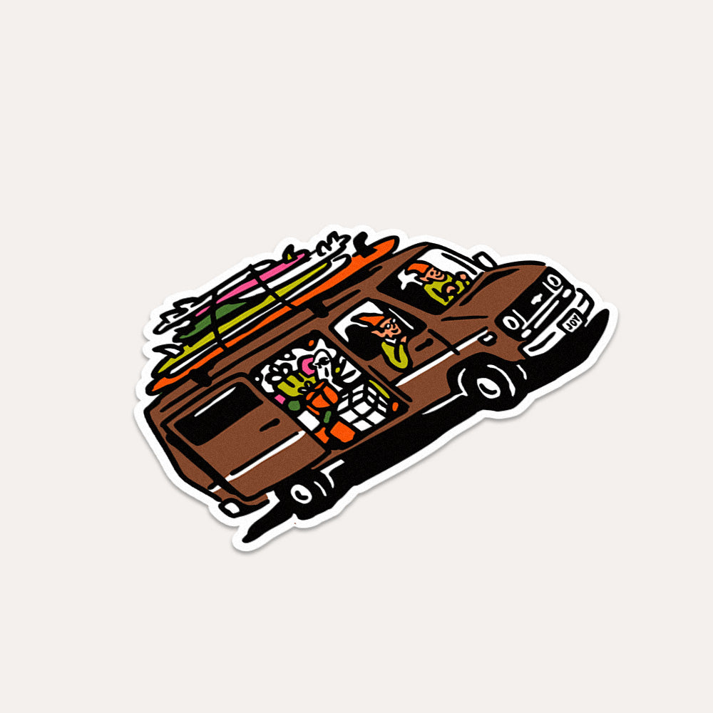 Santa's Van - Vinyl Sticker