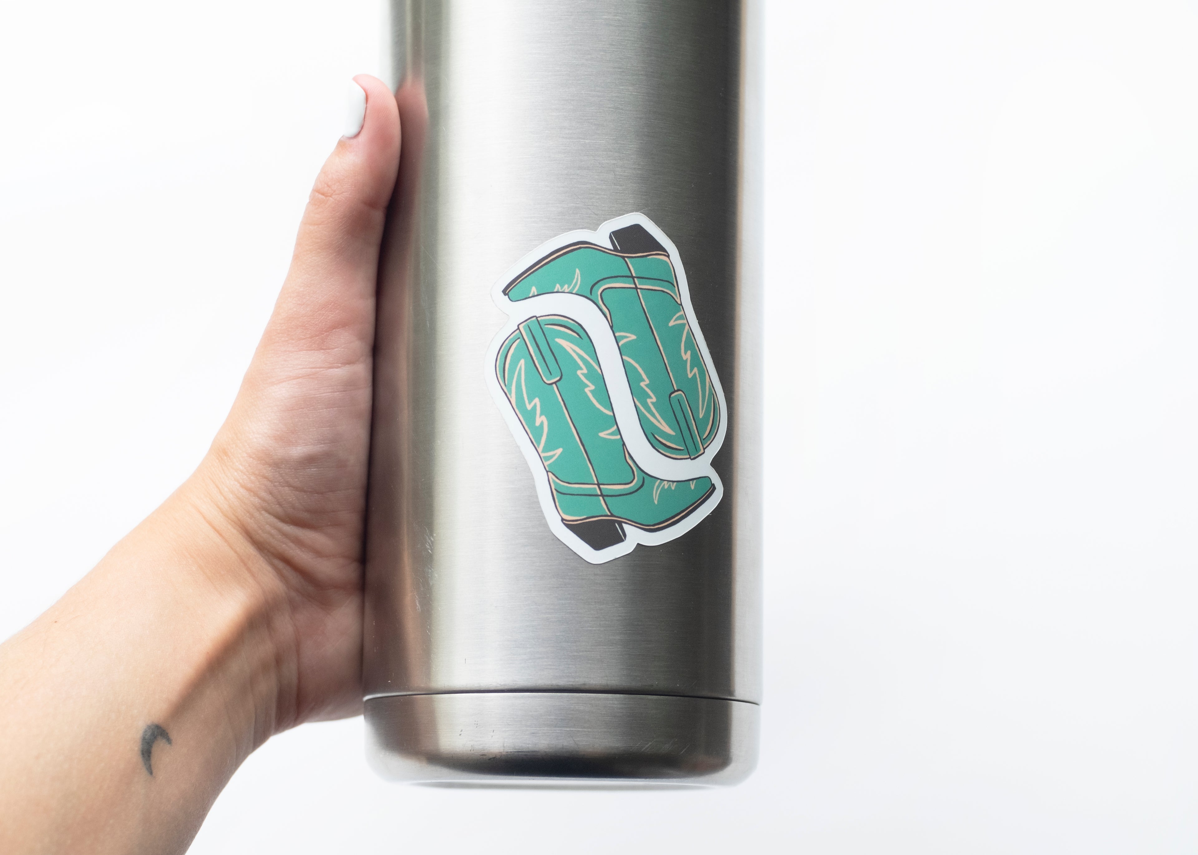 Western cowgirl boots vinyl sticker
