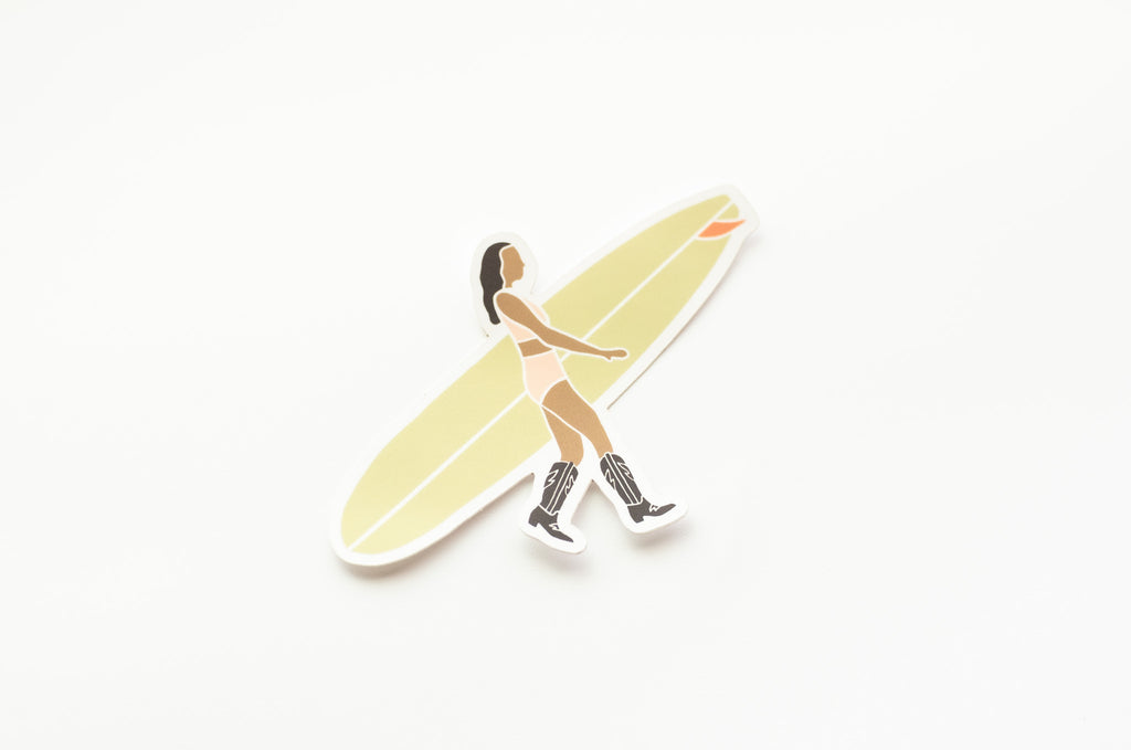 Surf Cowgirl vinyl sticker - Green