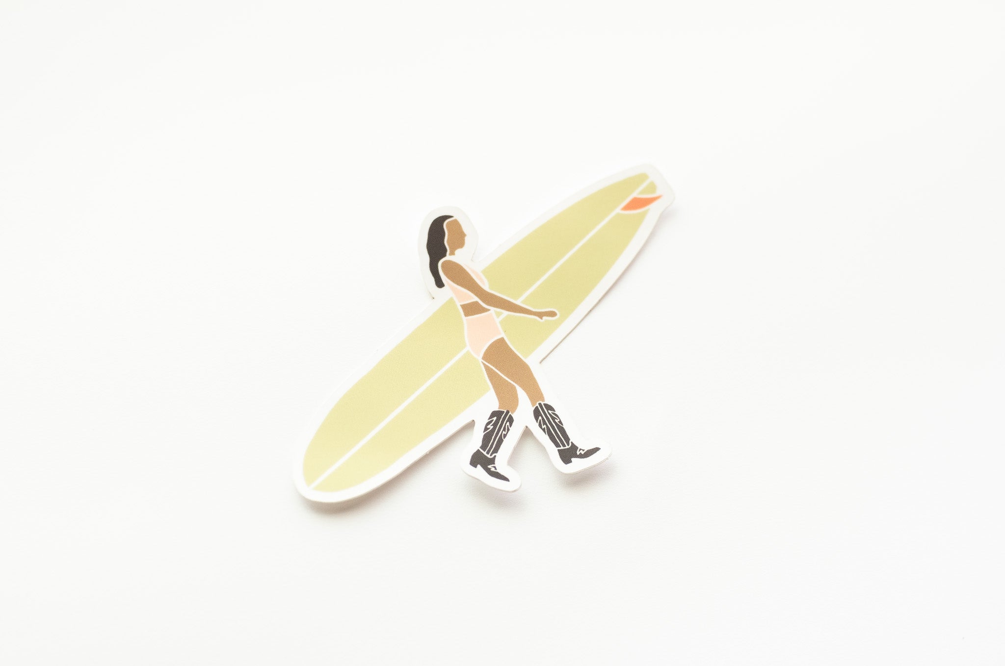 Surf Cowgirl vinyl sticker - Green