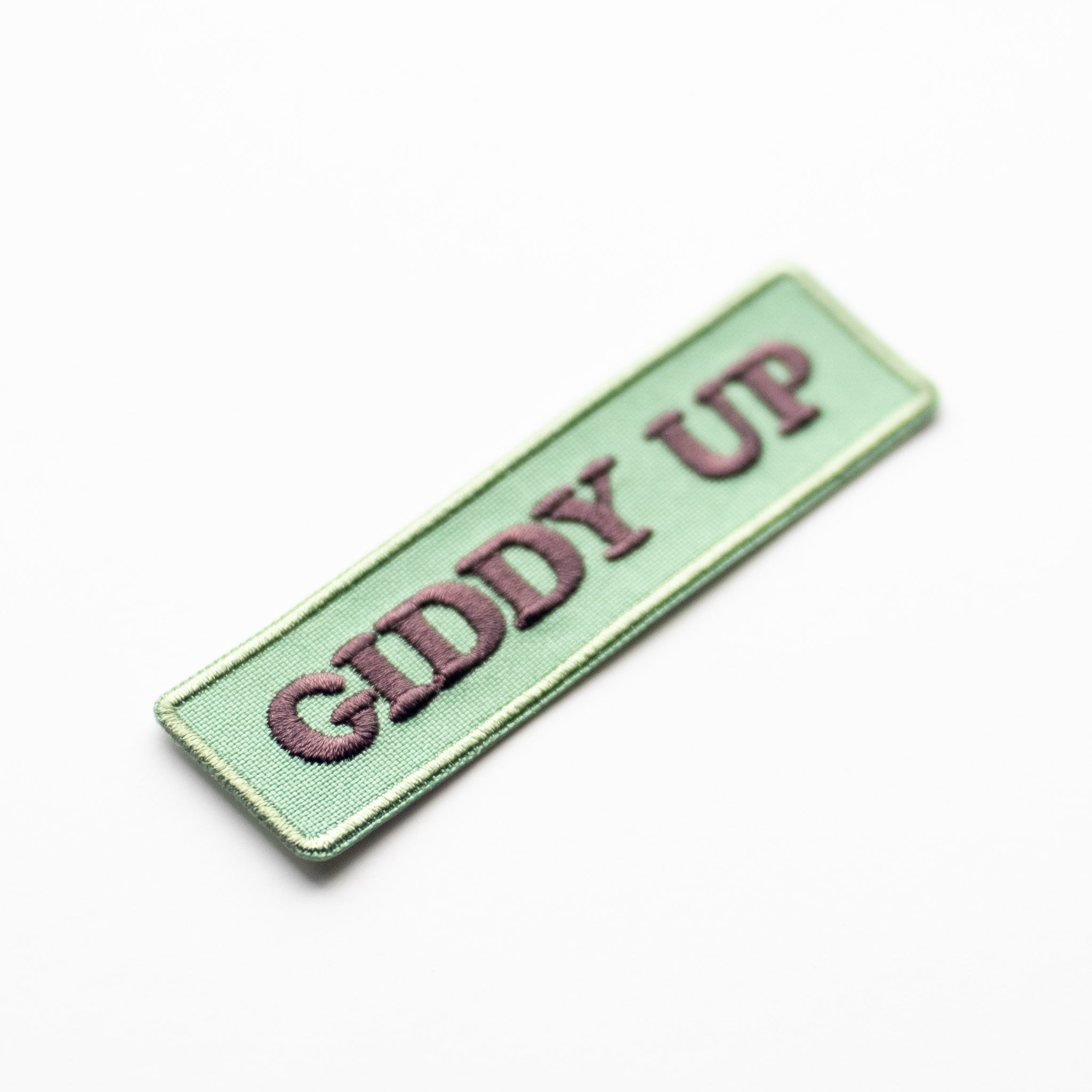 Giddy Up - Iron On Patch - Teal and Brown