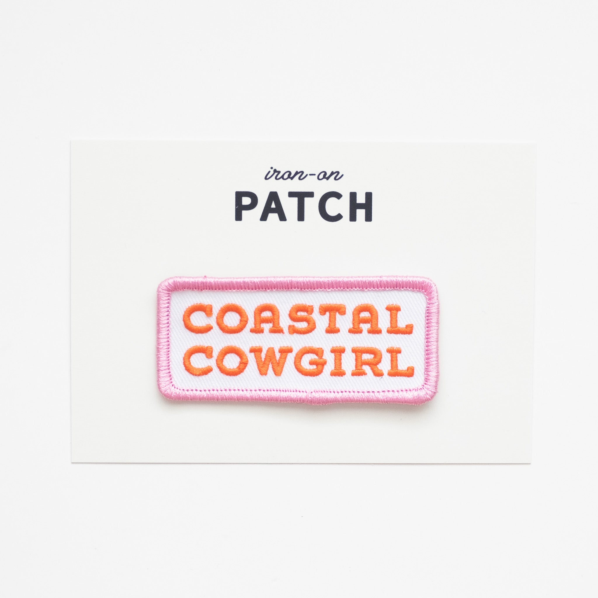Coastal Cowgirl - Iron On Patch (Pink+Orange)