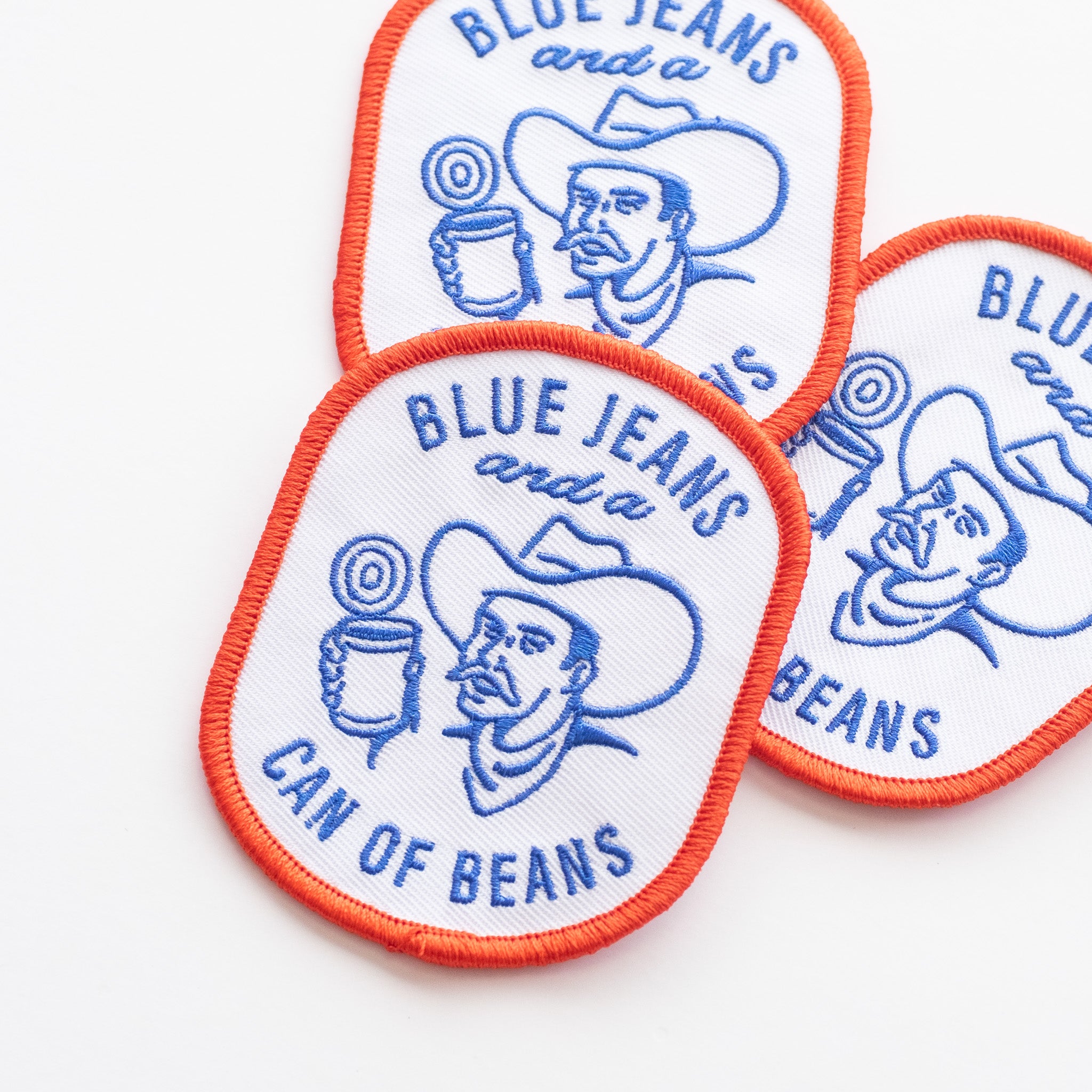 Blue Jeans and a Can of Beans - Iron On Patch