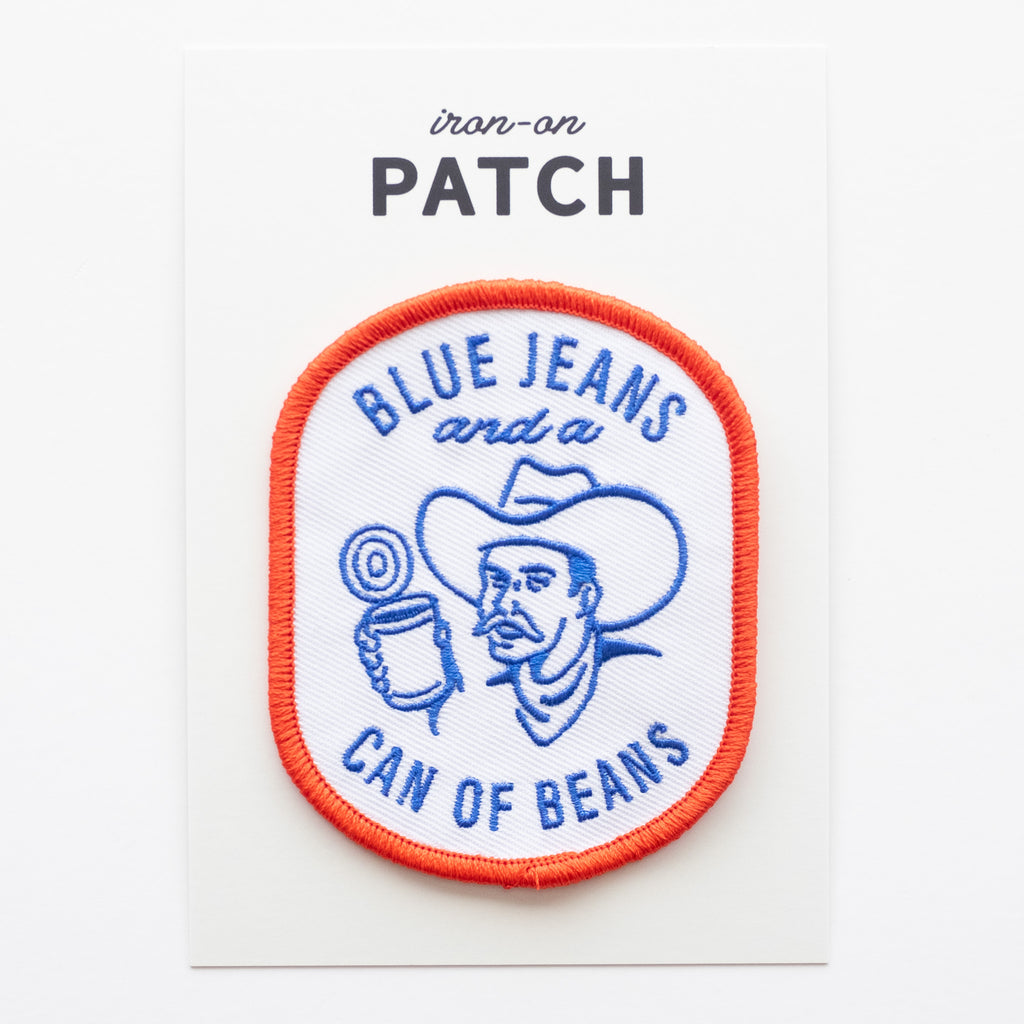 Blue Jeans and a Can of Beans - Iron On Patch