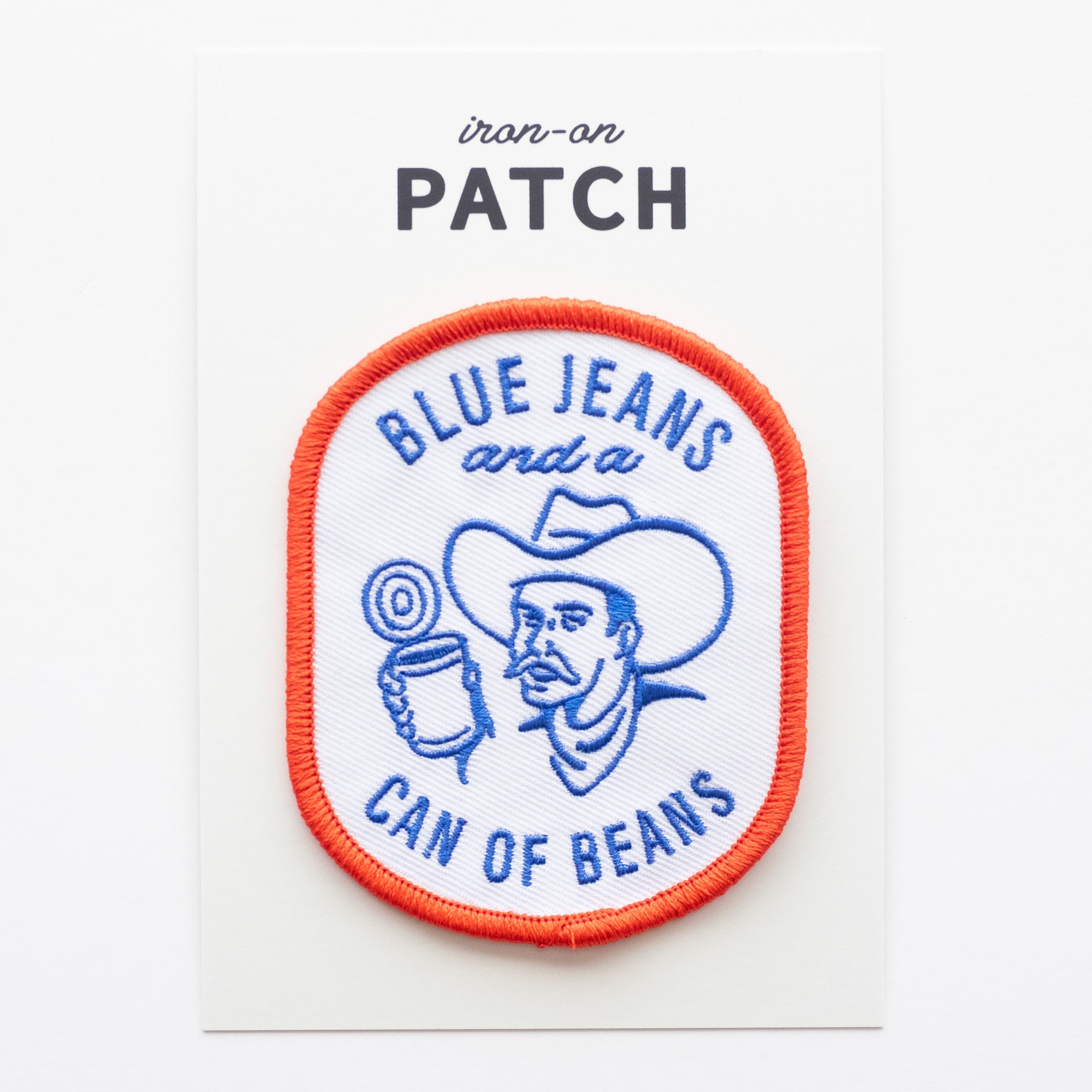 Blue Jeans and a Can of Beans - Iron On Patch