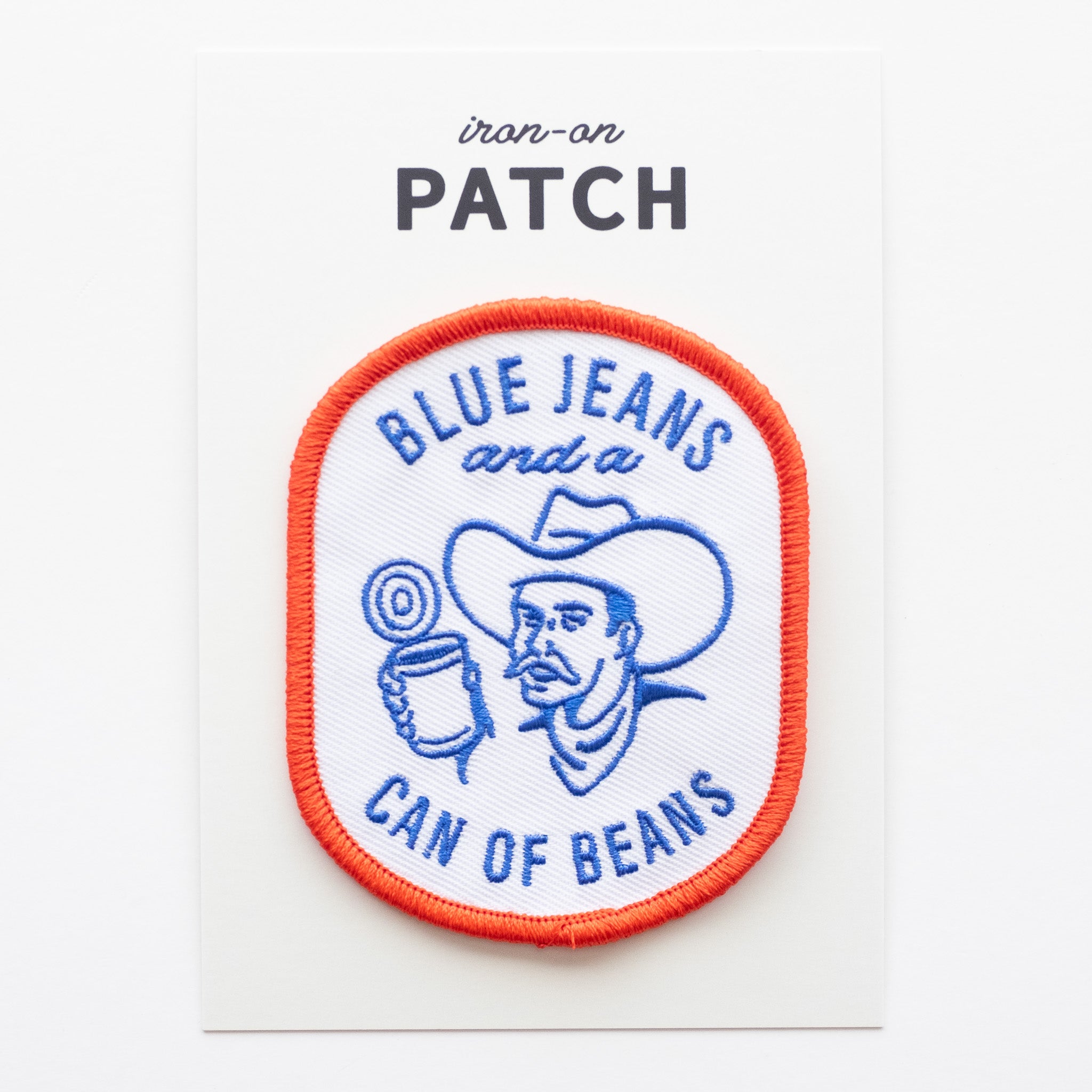 Blue Jeans and a Can of Beans - Iron On Patch