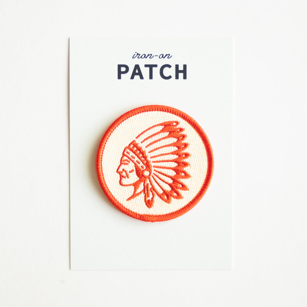 Indian Chief Head - Iron On Patch