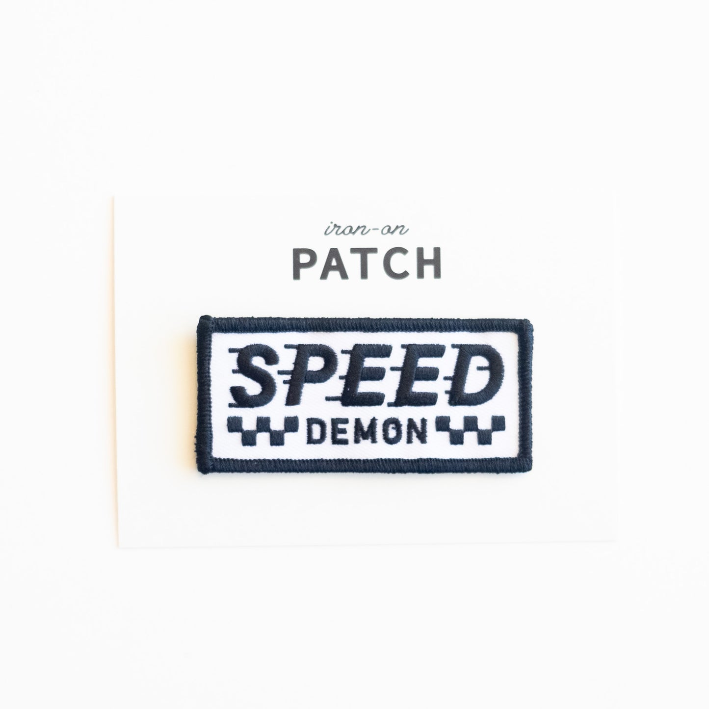 Speed Demon - Iron On Patch - Black and White