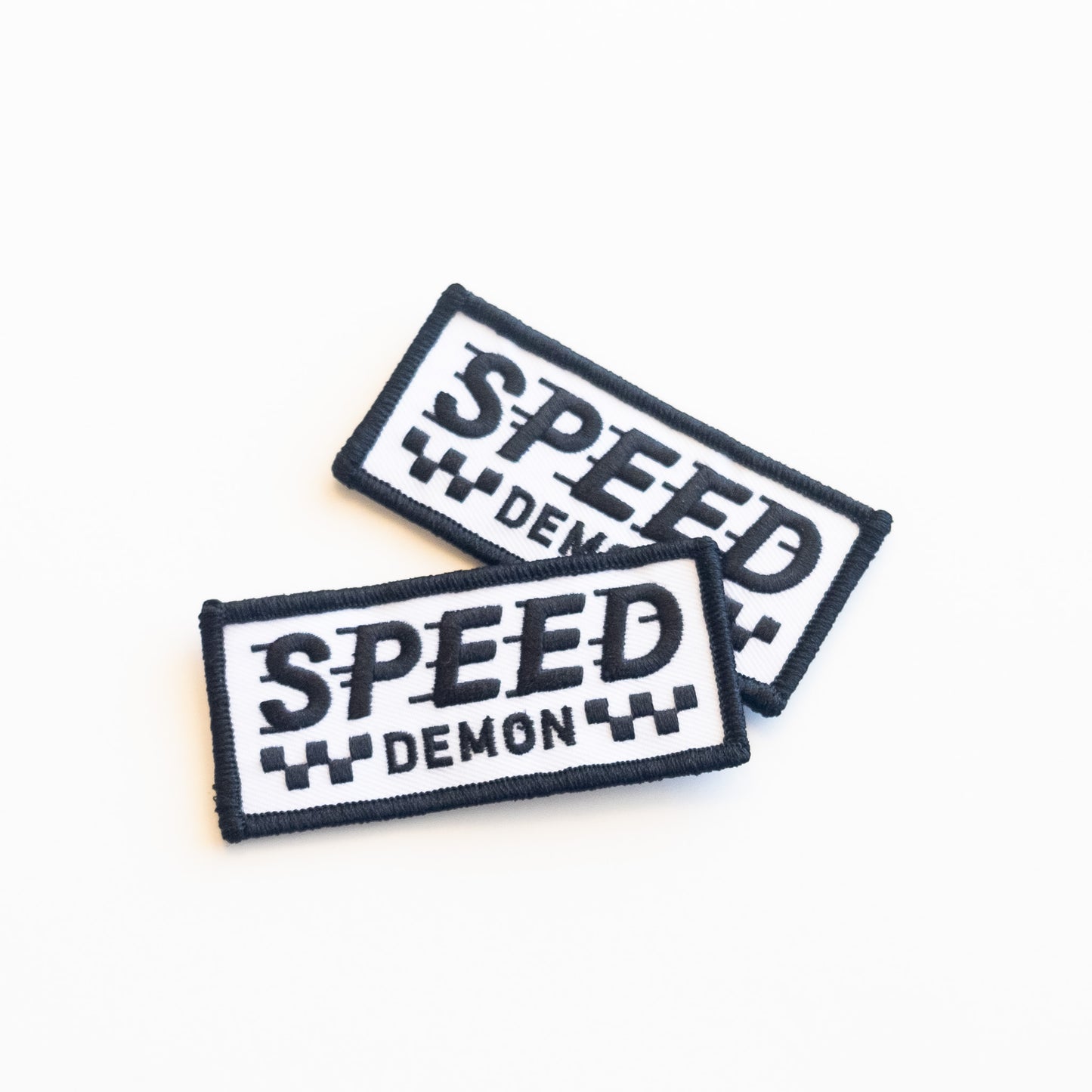 Speed Demon - Iron On Patch - Black and White
