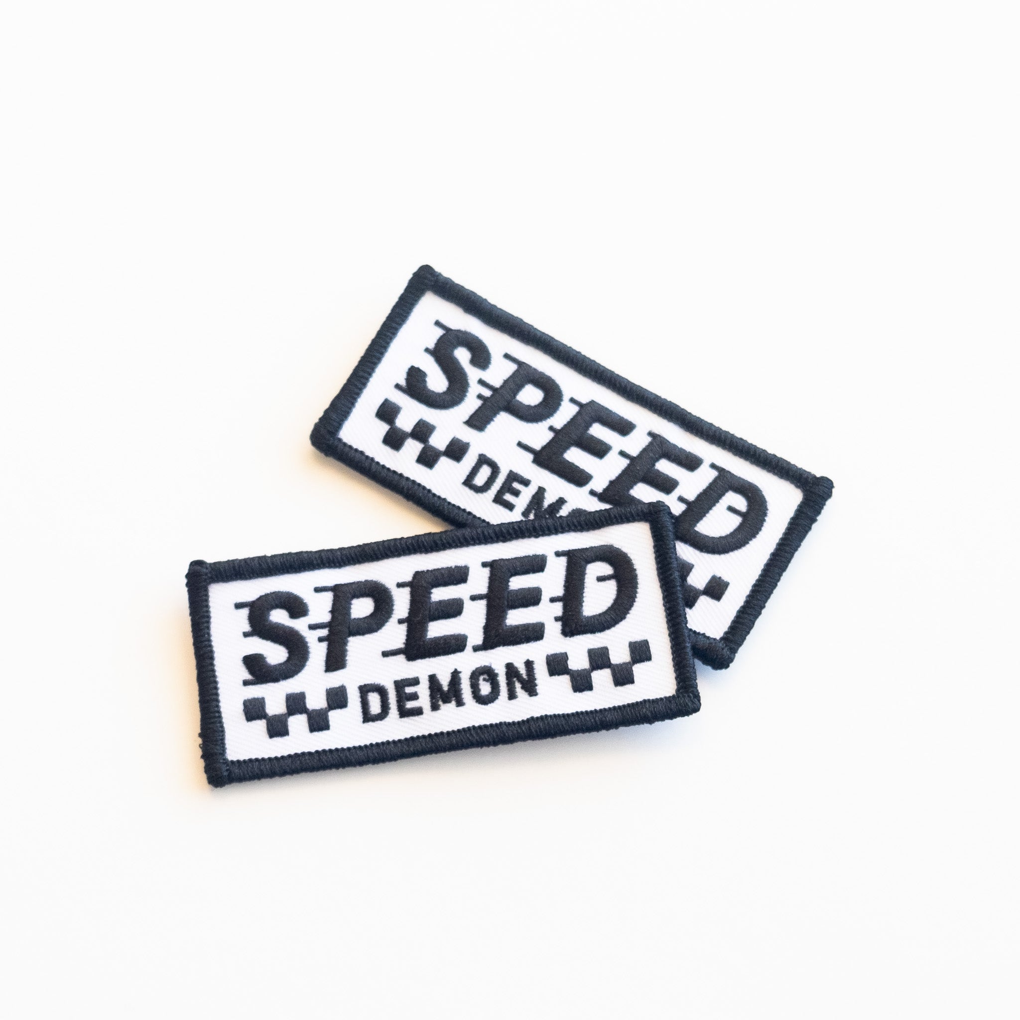 Speed Demon - Iron On Patch - Black and White