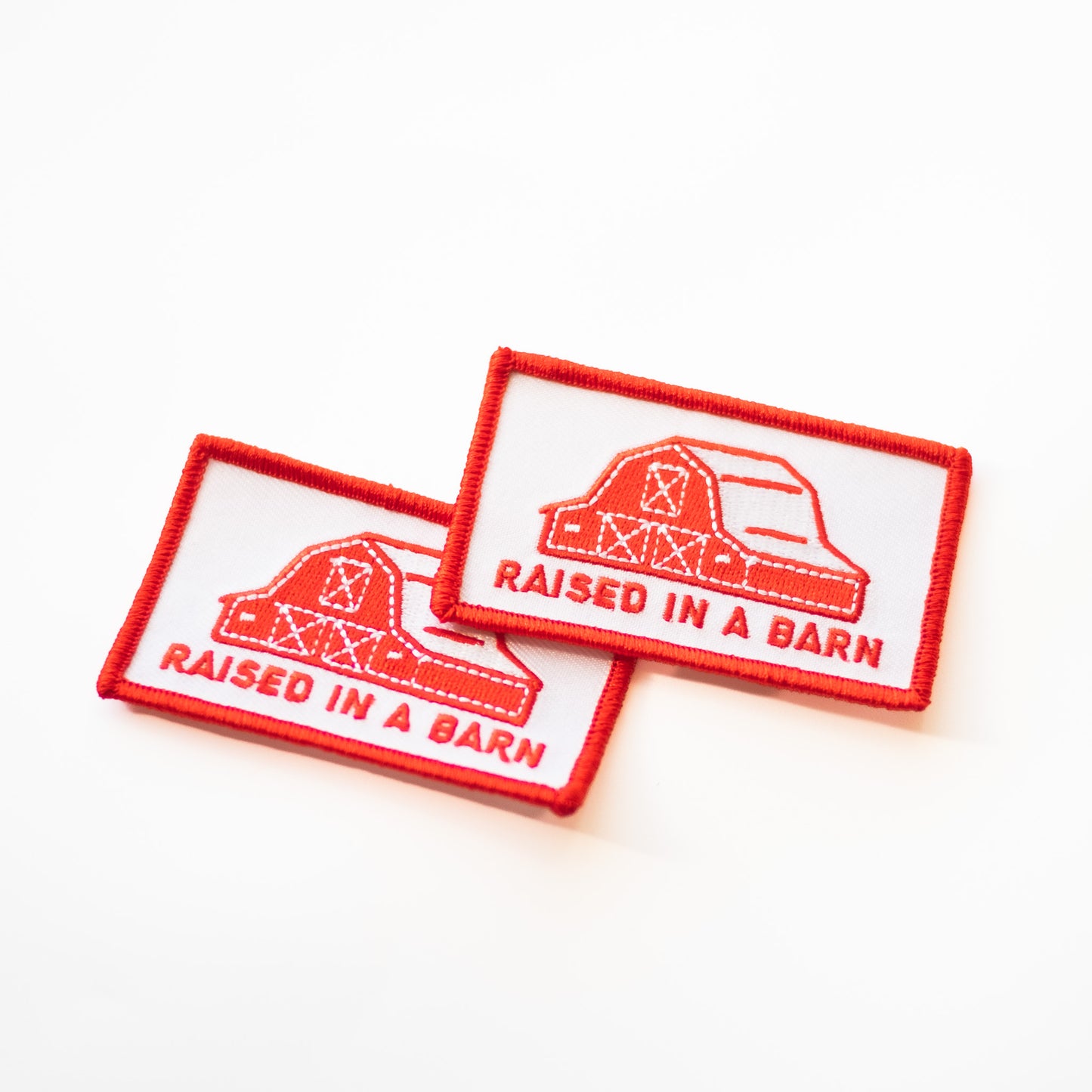 Raised in a Barn - Iron On Patch