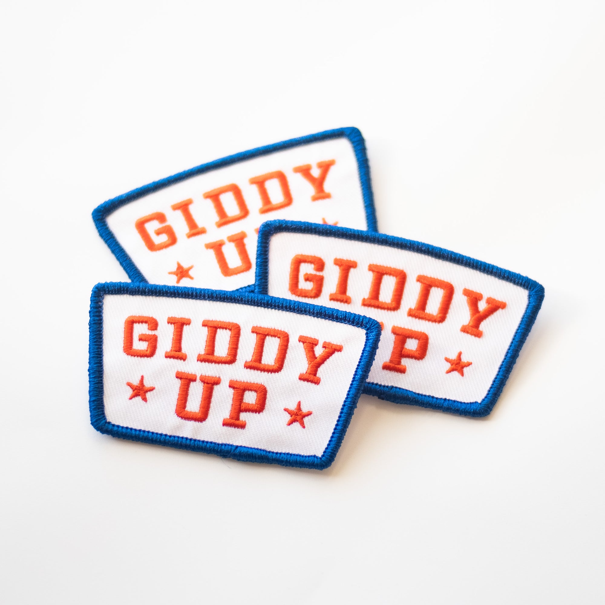 Giddy Up - Iron On Patch - Red, White and Blue