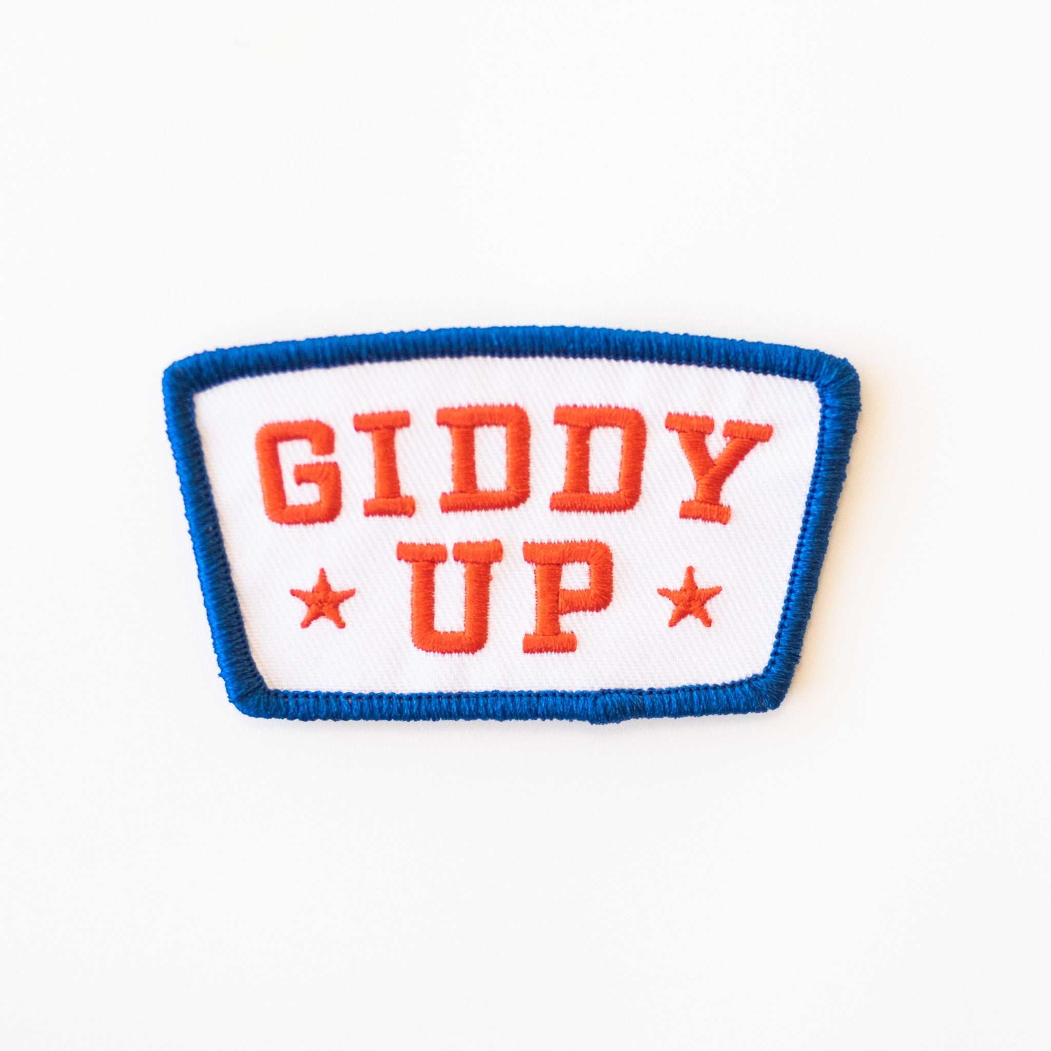 Giddy Up - Iron On Patch - Red, White and Blue