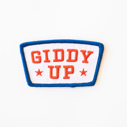 Giddy Up - Iron On Patch - Red, White and Blue
