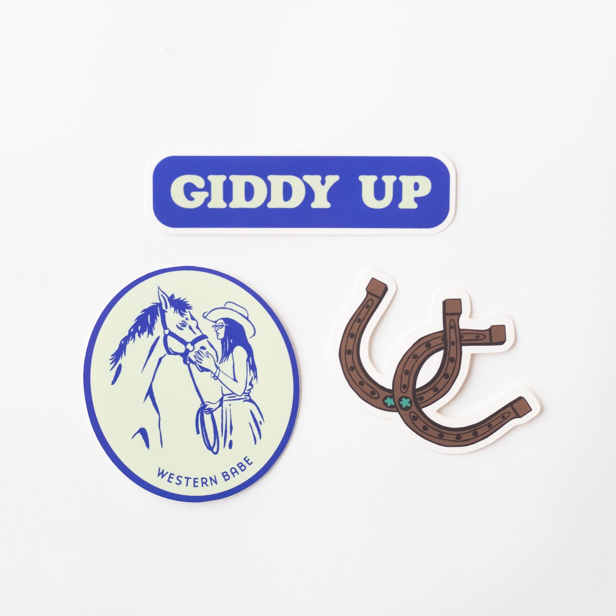 Giddy Up Three Pack of Vinyl Stickers