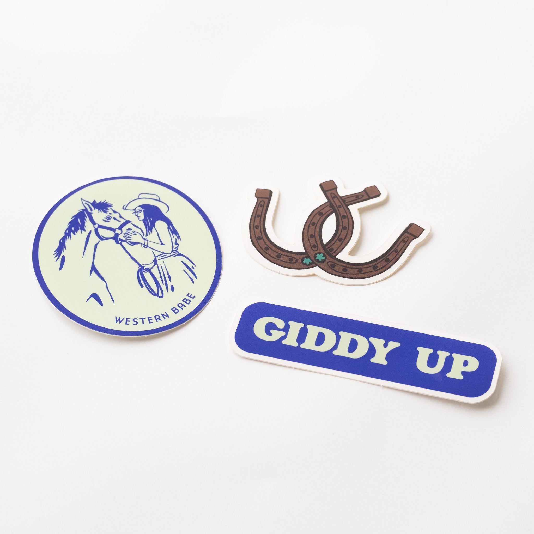 Giddy Up Three Pack of Vinyl Stickers