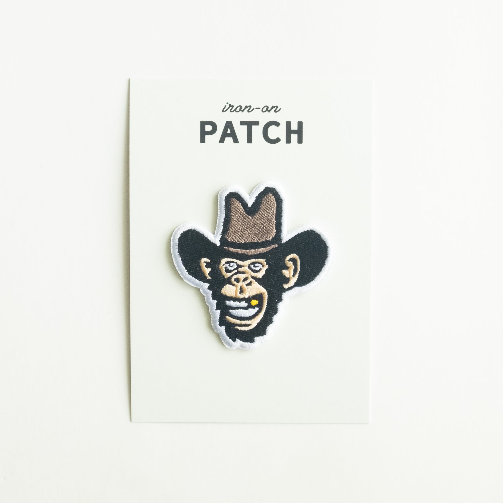 Monkey Cowboy - Iron On Patch