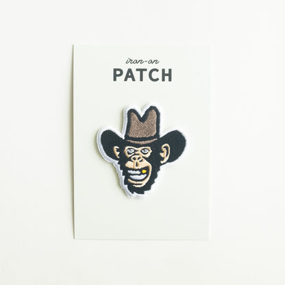 Monkey Cowboy - Iron On Patch
