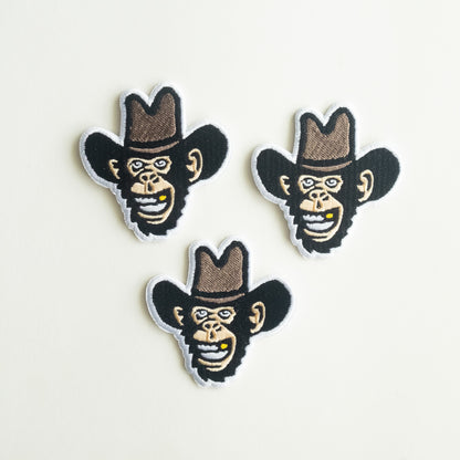 Monkey Cowboy - Iron On Patch