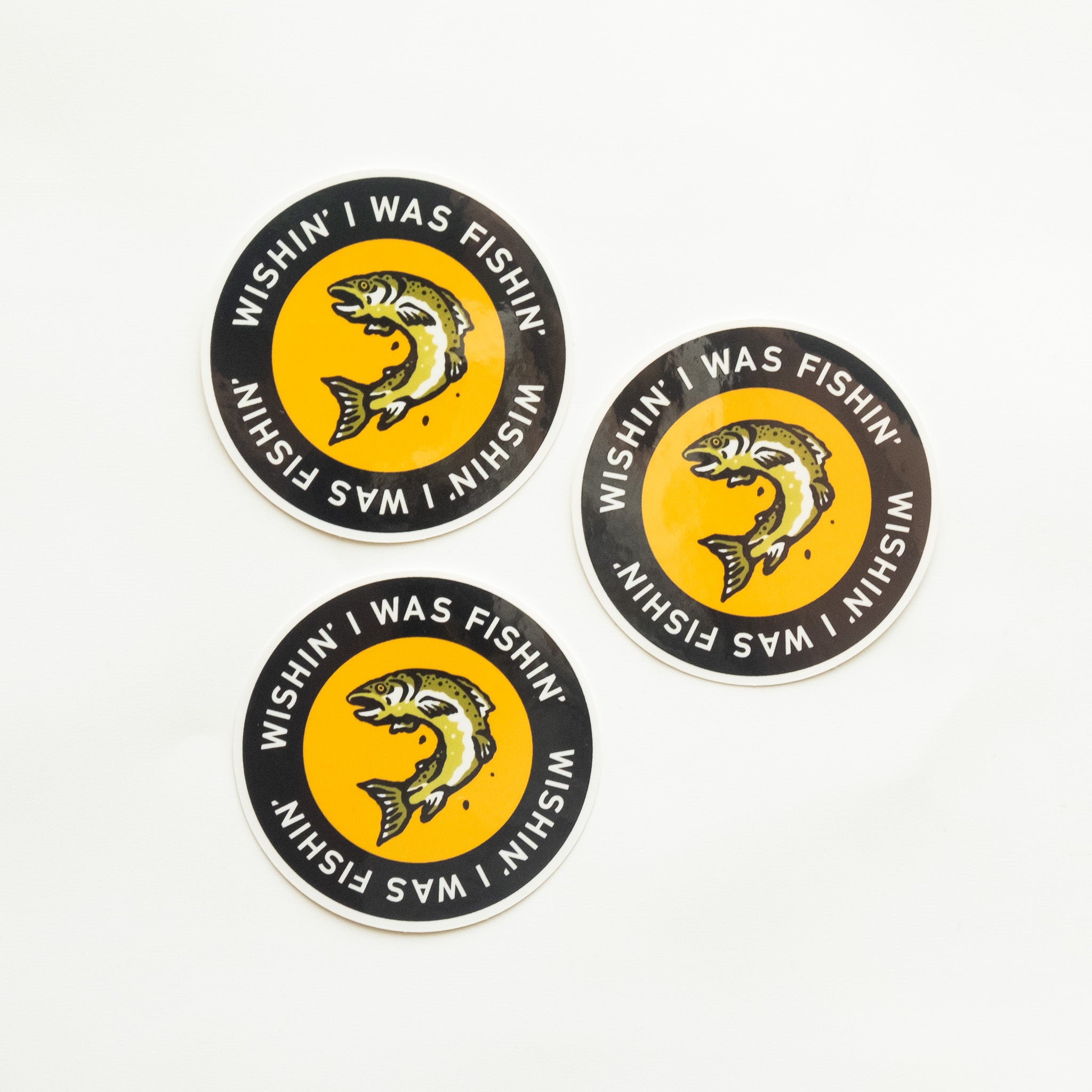 Wishin' I Was Fishin' Vinyl Sticker