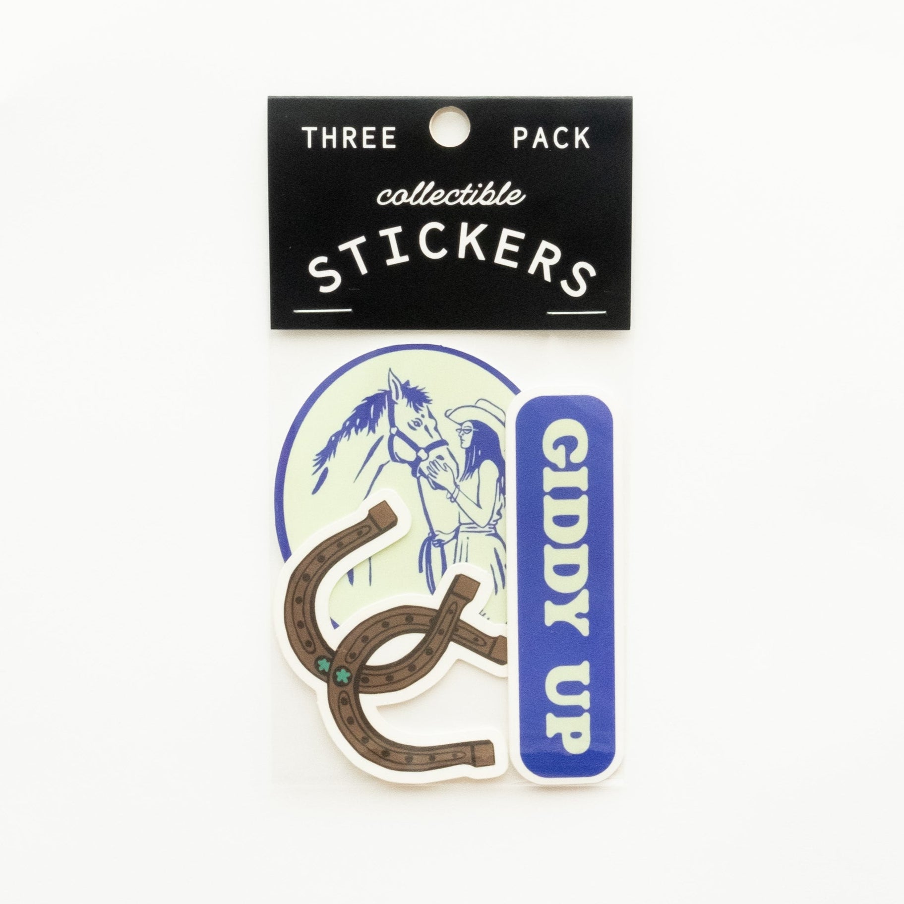 Giddy Up Three Pack of Vinyl Stickers