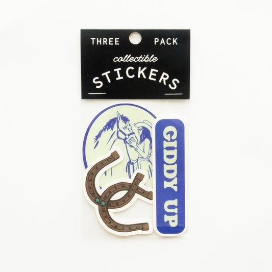 Giddy Up Three Pack of Vinyl Stickers