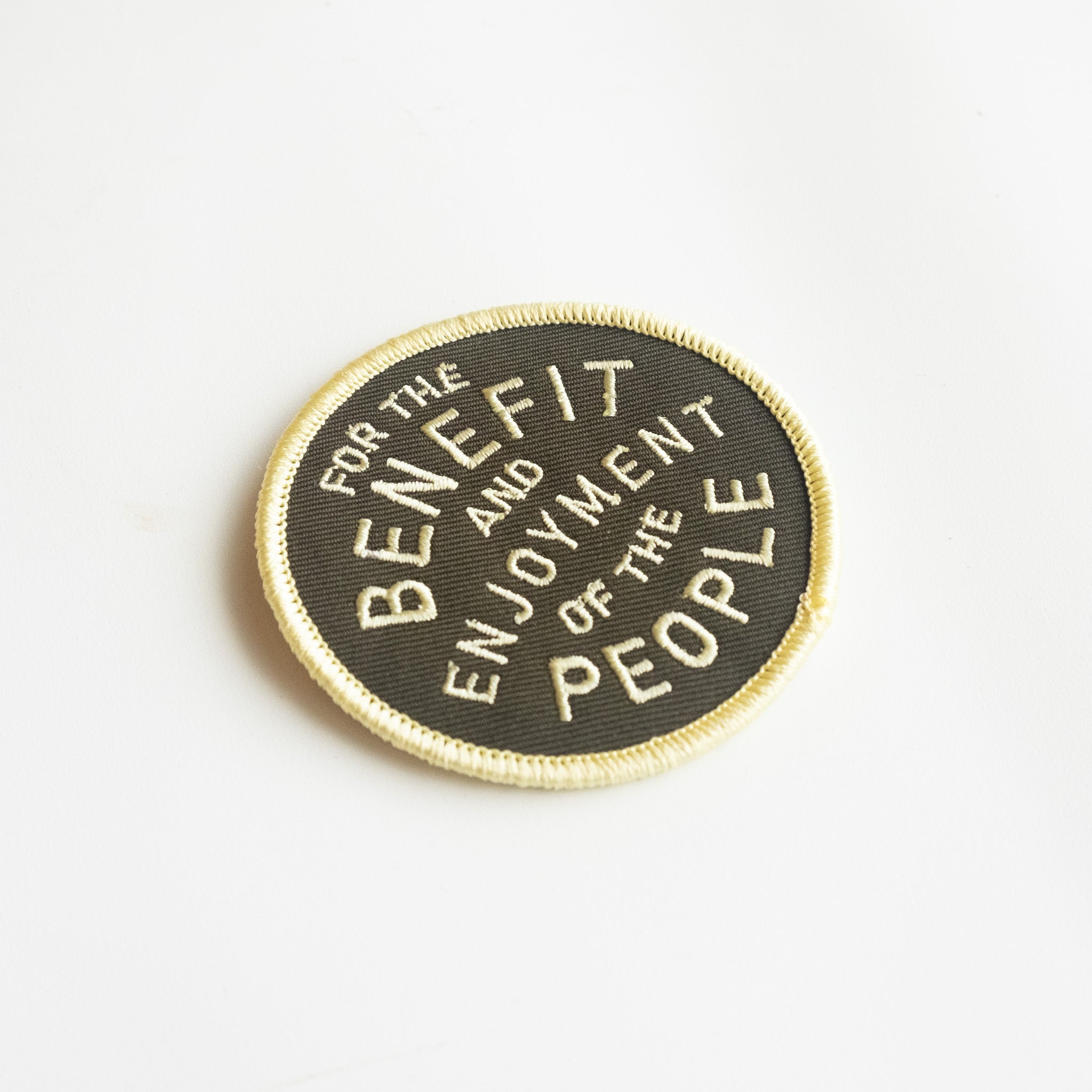 For the Benefit and Enjoyment of the People - Iron On Patch