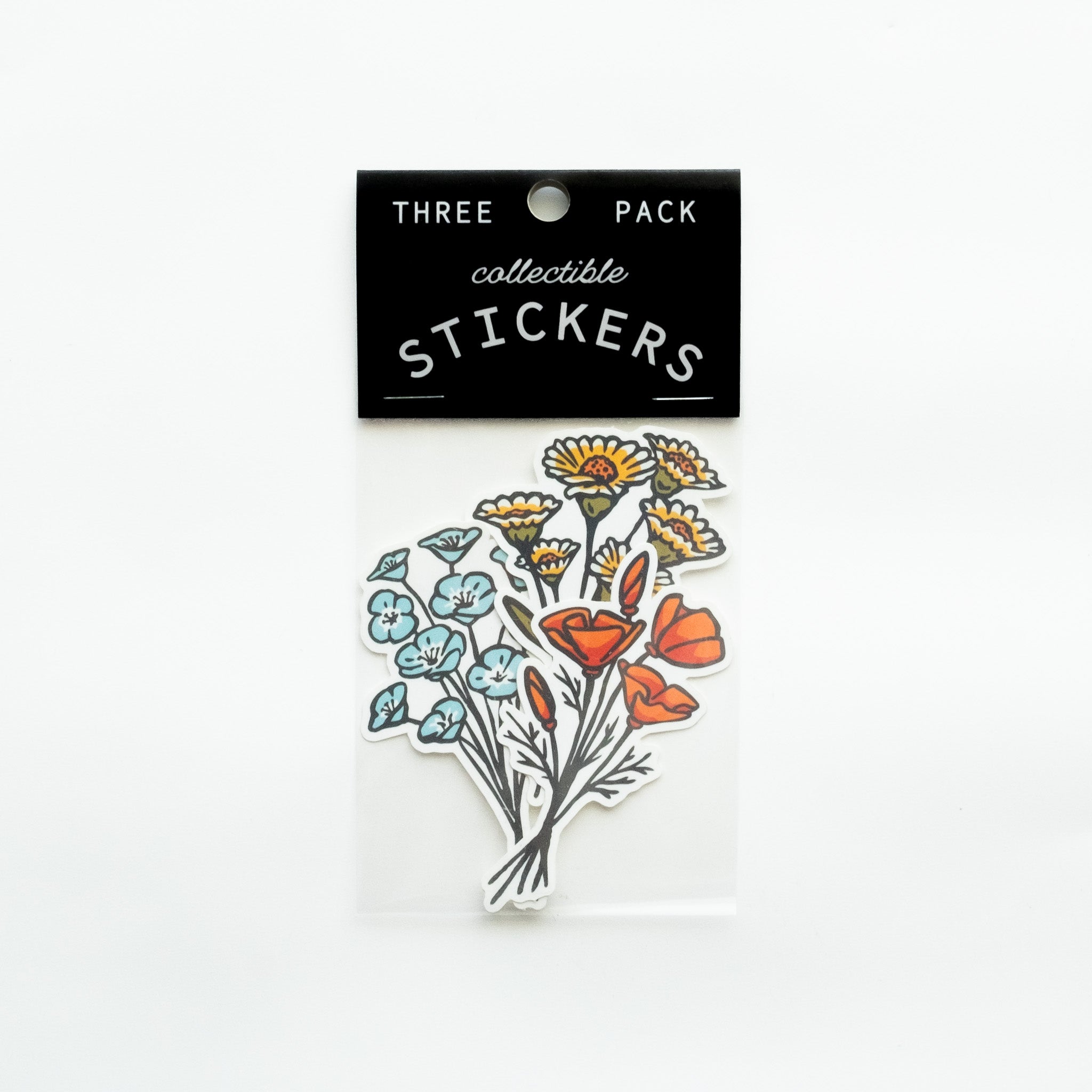 California Native Wildflowers Three Pack of Vinyl Stickers