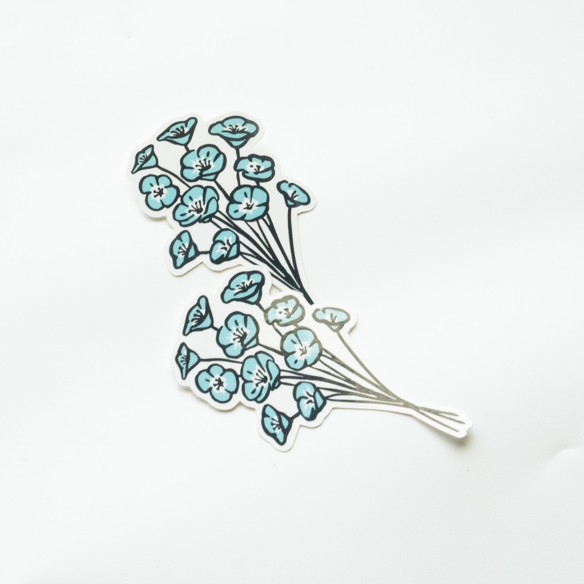 Baby Blue Eyes Bouquet Vinyl Sticker - California Wildflower