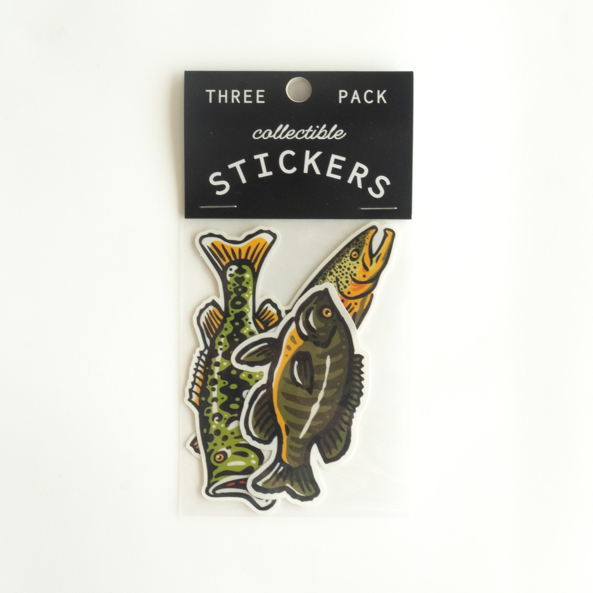 Freshwater Fish Three Pack of Vinyl Stickers