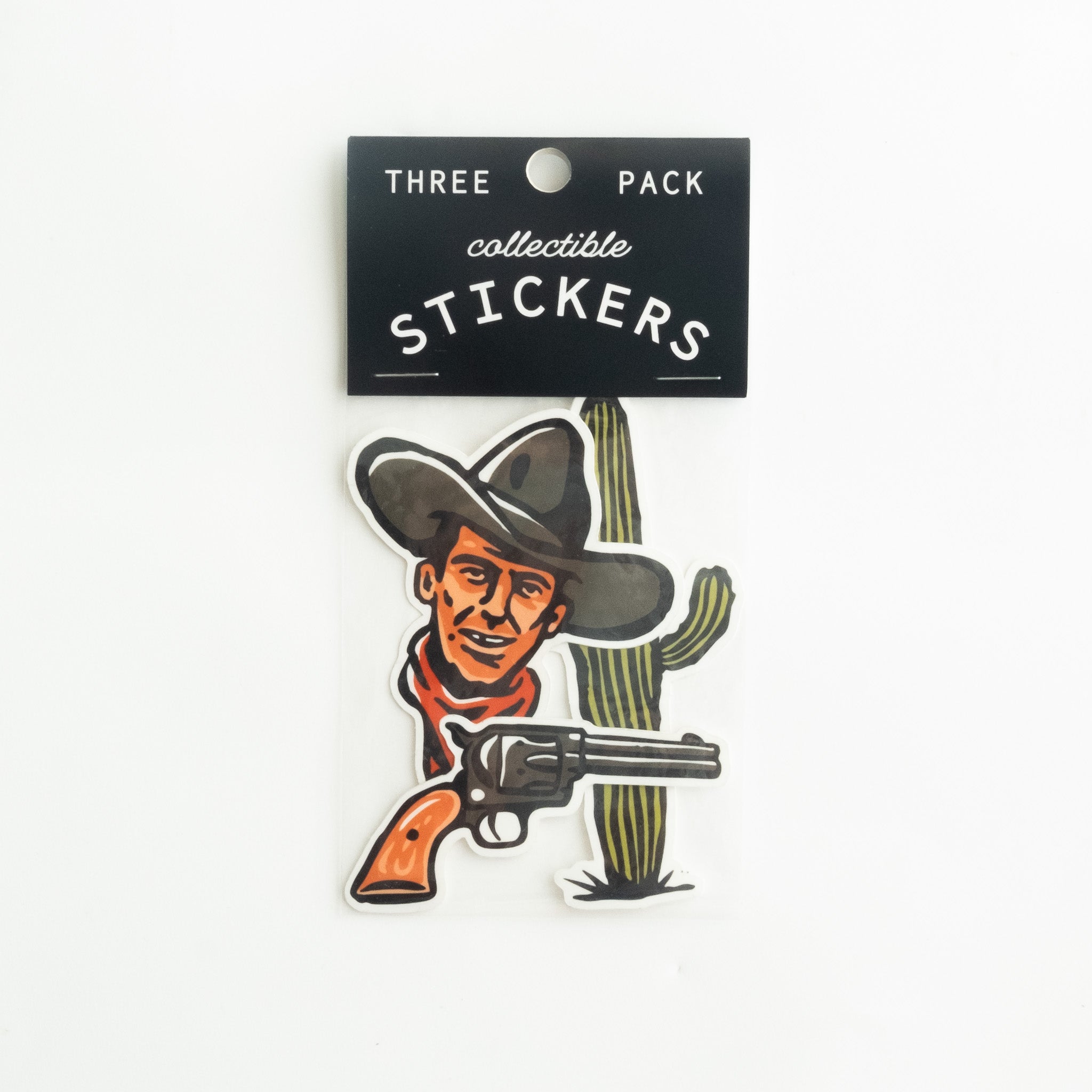 Outlaw Cowboy Three Pack of Vinyl Stickers
