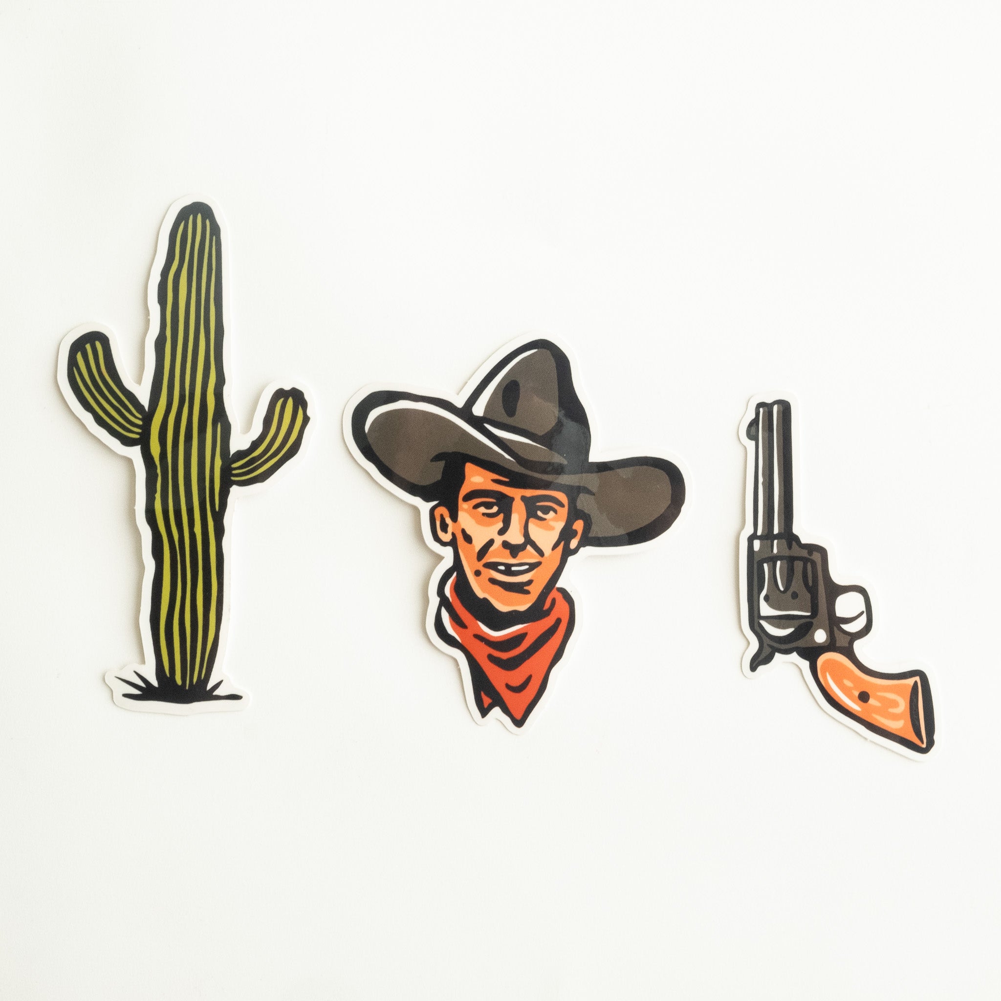 Outlaw Cowboy Three Pack of Vinyl Stickers