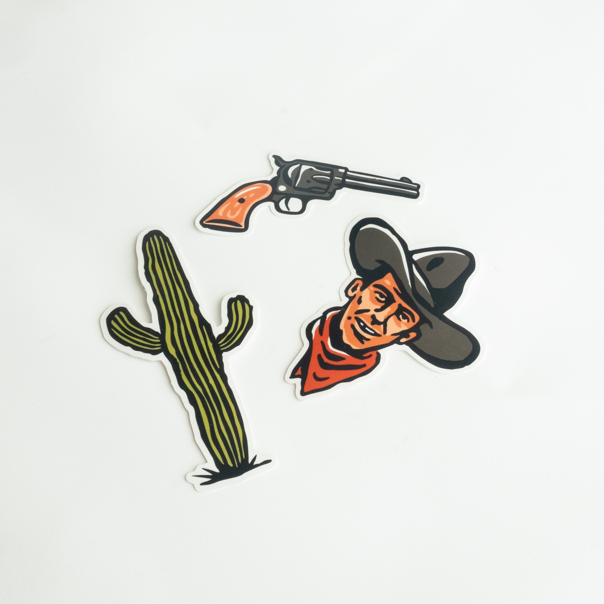 Outlaw Cowboy Three Pack of Vinyl Stickers