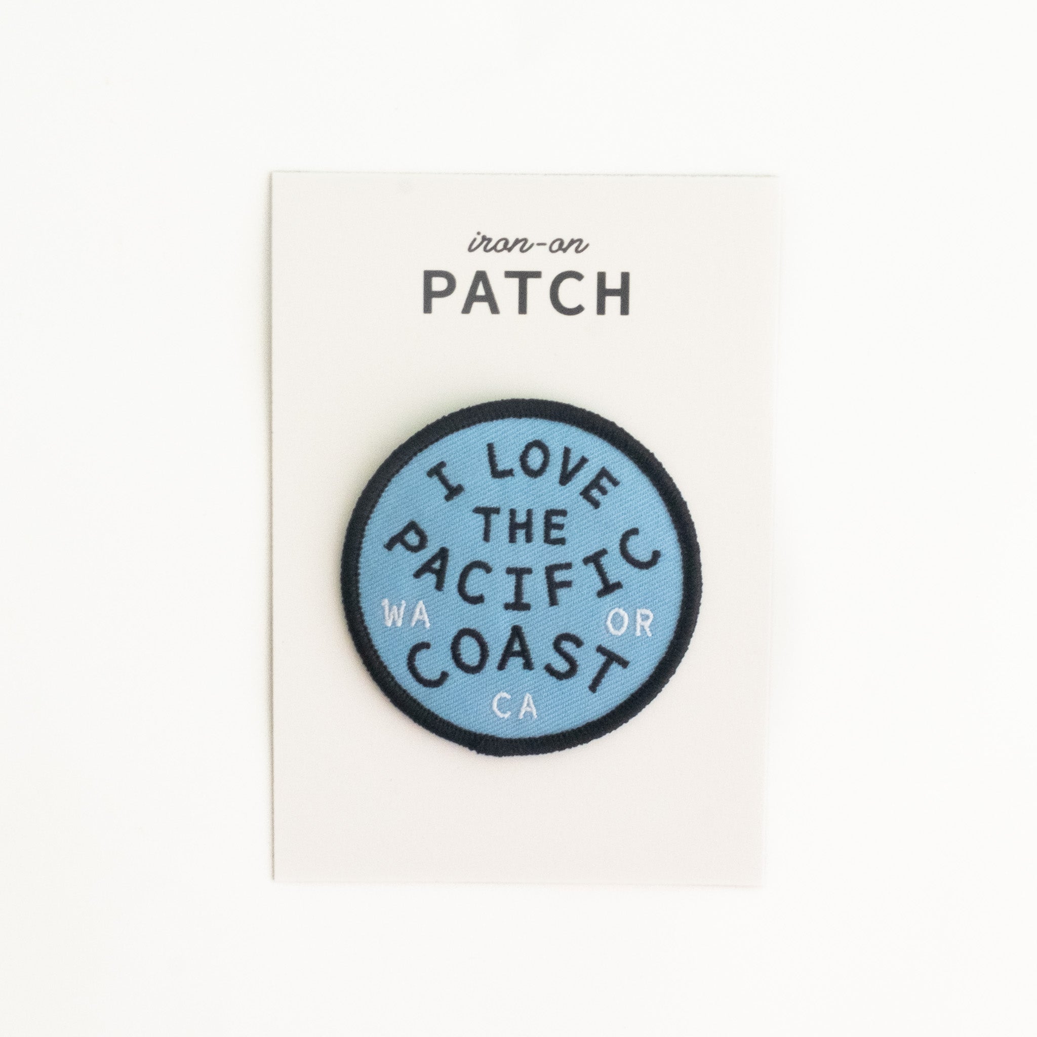 I Love The Pacific Coast - Iron On Patch - WA, OR, CA
