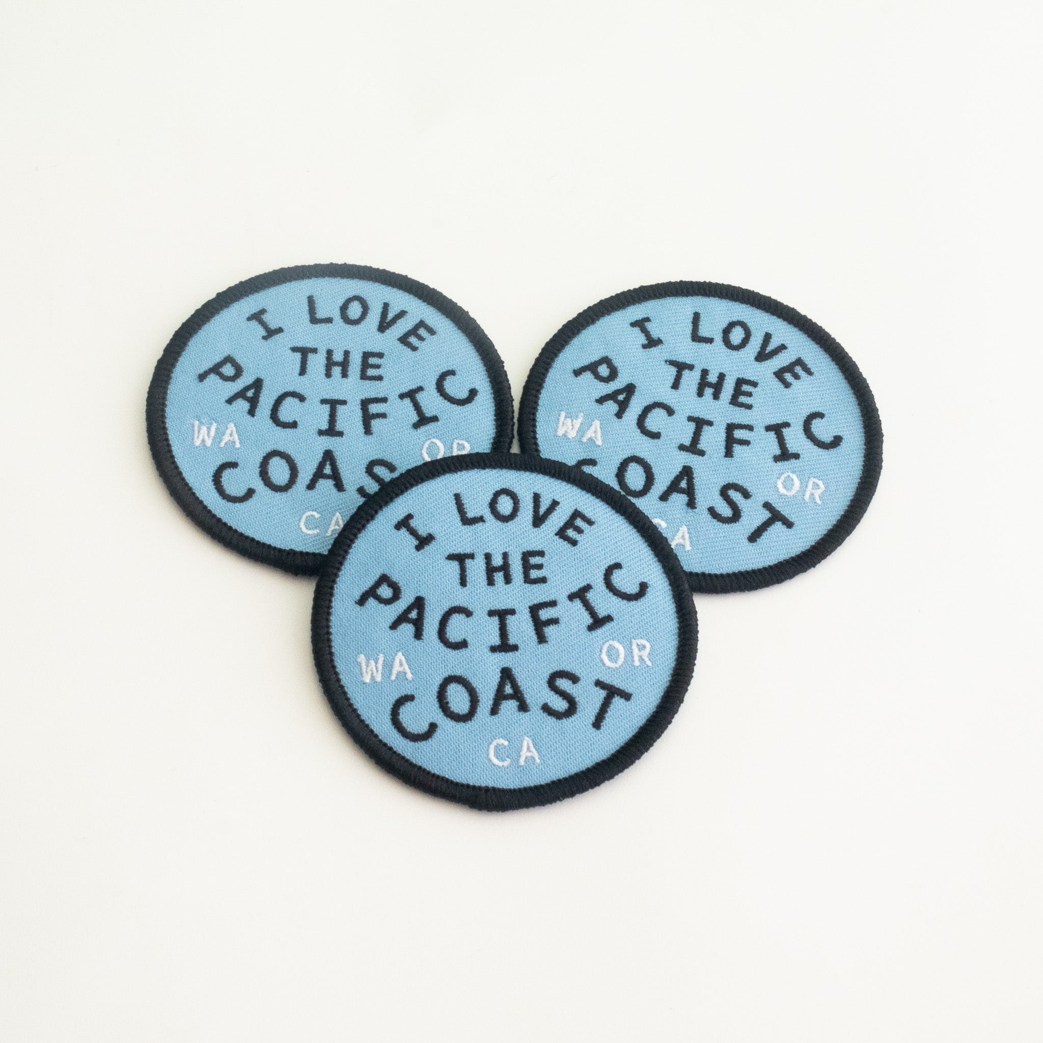 I Love The Pacific Coast - Iron On Patch - WA, OR, CA