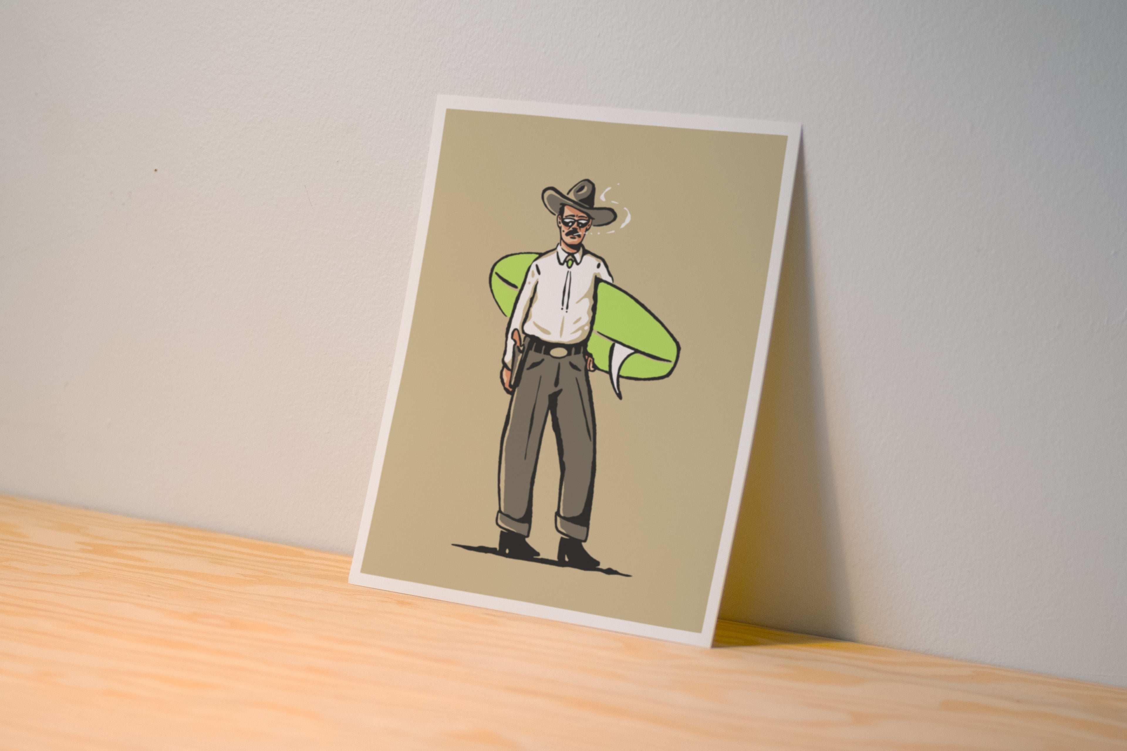 High Noon Print - Surf Cowboy - Illustration
