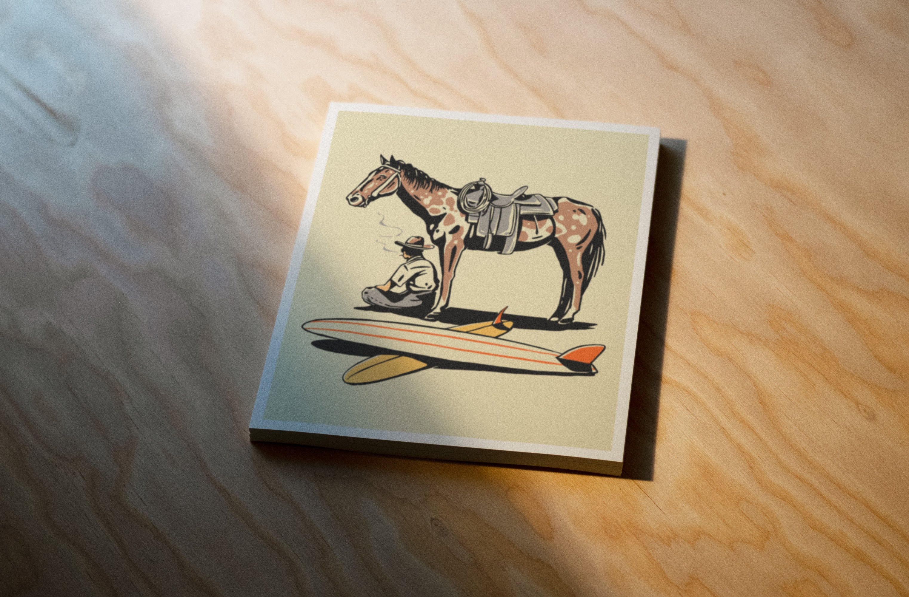 Surf Check Print - Surf Cowboy - Illustration