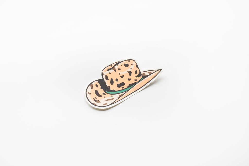 Pink cowgirl hat vinyl sticker