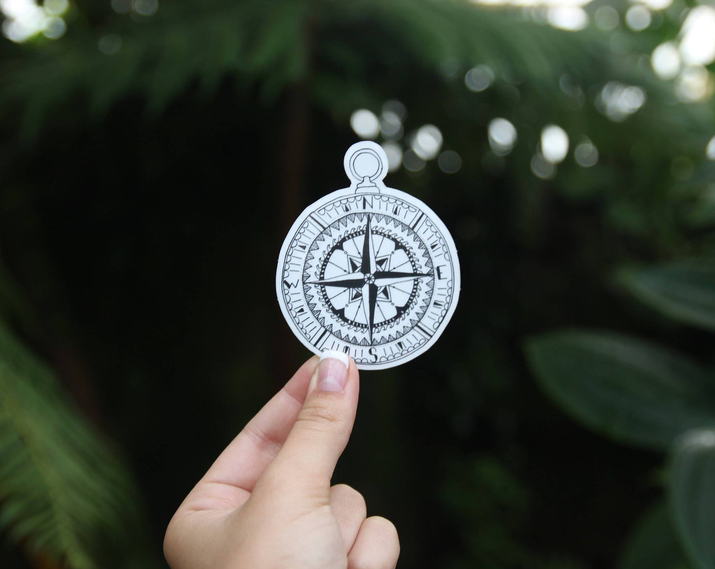 Black Compass Transparent Sticker