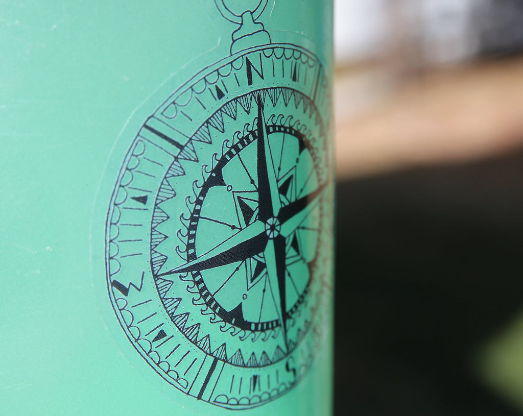 Black Compass Transparent Sticker