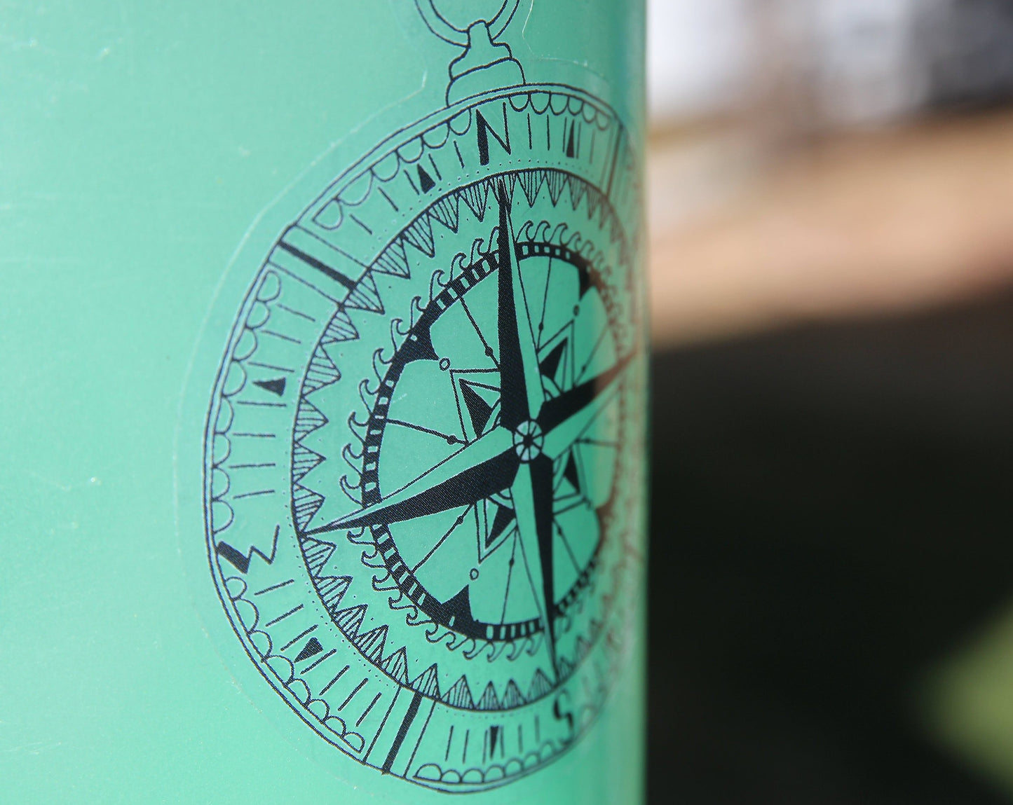 Black Compass Transparent Sticker