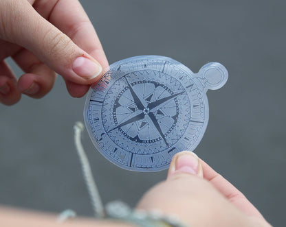 Black Compass Transparent Sticker