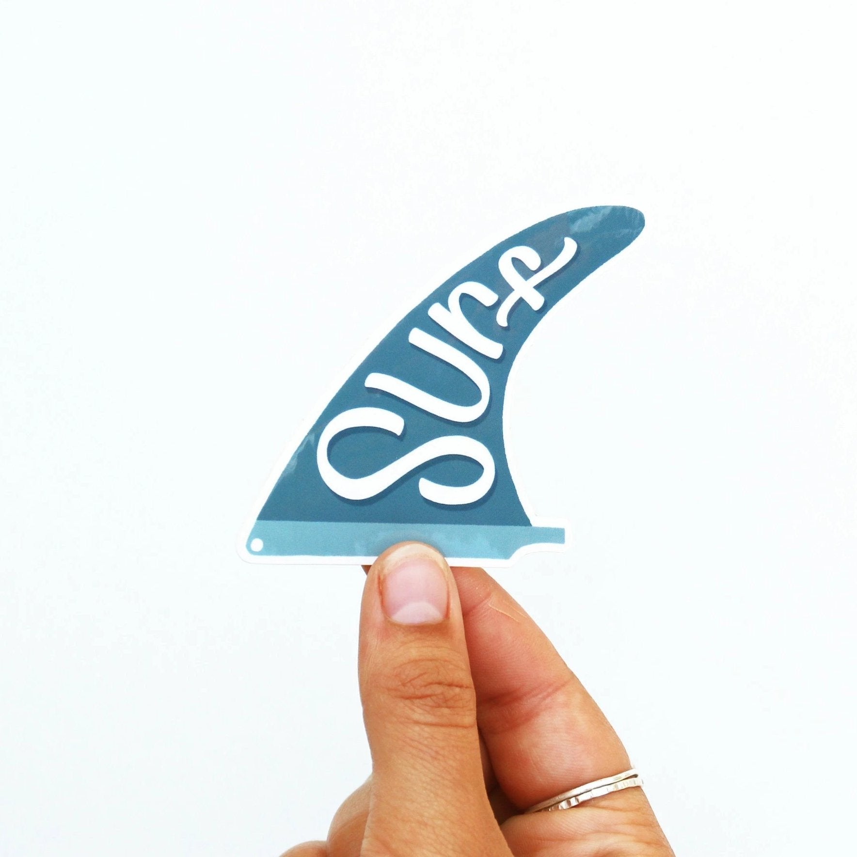 Blue Surf Fin Vinyl Sticker