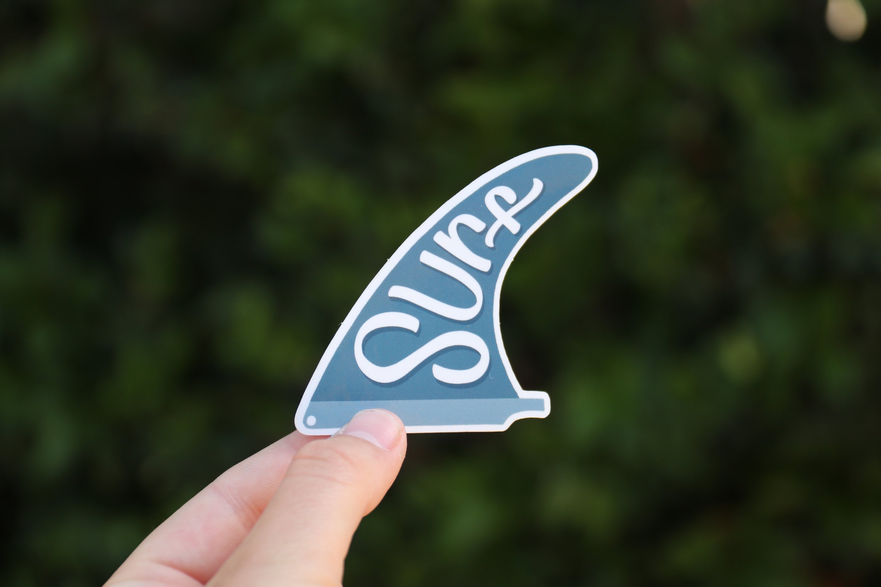 Blue Surf Fin Vinyl Sticker
